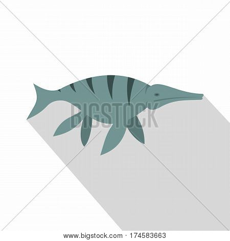 Ichthyosaur dinosaur icon. Flat illustration of ichthyosaur dinosaur vector icon for web isolated on white background