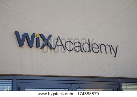 Wix.com Sign On One Of The Wix Buildings At Tel Aviv Port District