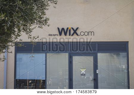 Wix.com Sign On One Of The Wix Buildings At Tel Aviv Port District