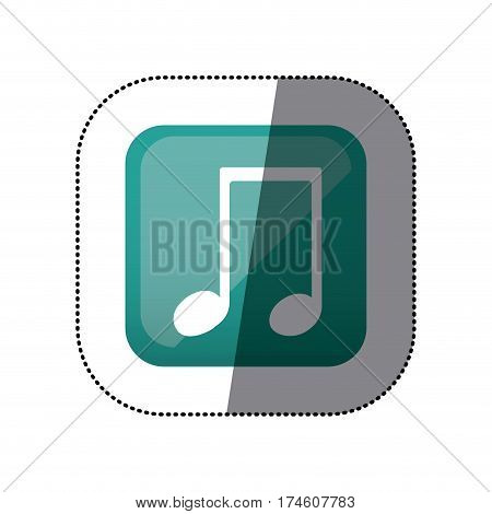 sticker color square with musical note vector illustration