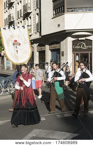 VALLADOLID, SPAIN - JULY 25, 2016: Valladolid (Castilla y Leon Spain): religious procession of Santiago