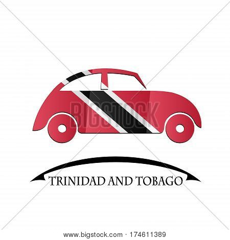 car icon made from the flag of Trinidad and Tobago