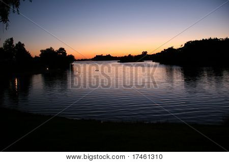 Puddingstone Lake Sunset California