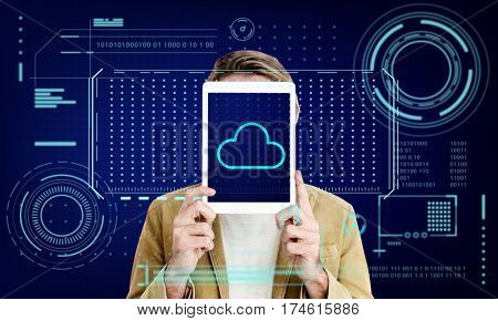 Cloud Storage Network Server Online Backup Graphic