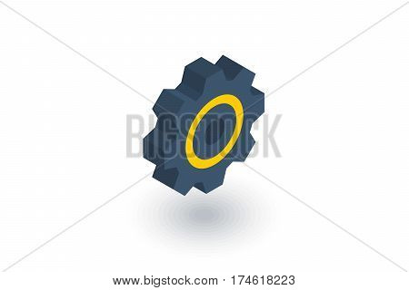 gear, mechanism isometric flat icon. 3d vector colorful illustration. Pictogram isolated on white background