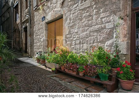 impression of the town Largentiere in the Ardeche region of France