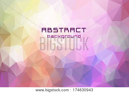 Abstract Low Poly Triangles Background. Futuristic Pattern. Geometric Polygonal Design. Multicolor.