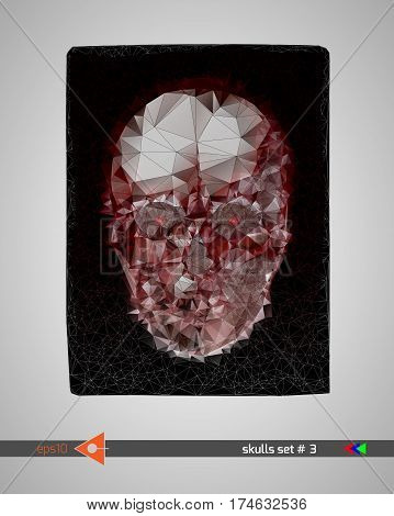 Skull Triangular Polygon, Low Polygon Background, Line. Design Element. Invitation, Party. Billboard