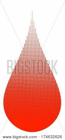 Abstract Halftone Drop Of Red Blood. Vector Illustration Eps 10.