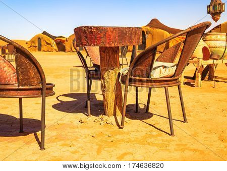 Traditional Berber Nomad Hostel In The Desert Morocco