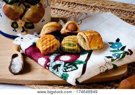 salty snacks displayed with a decorated jar and kitchen utensils
