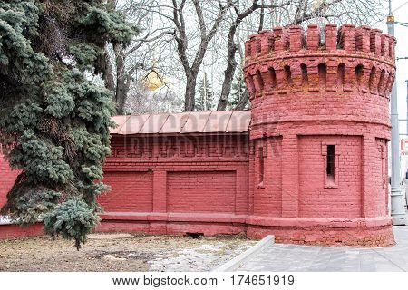 Part Of Wall Novodevichy Convent In Moscow