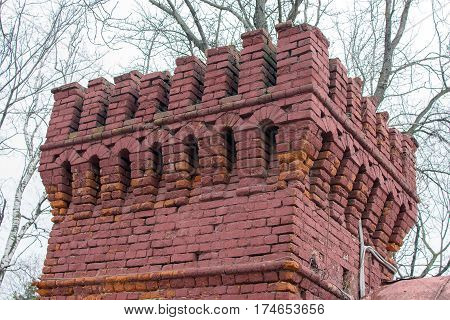 Part Of Wall Novodevichy Convent In Moscow