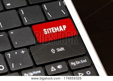 Sitemap On Red Enter Button On Black Keyboard