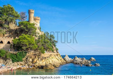Castell d'en Plaja on a summer sunny day in Lloret de Mar, Girona, Catalonia, Spain