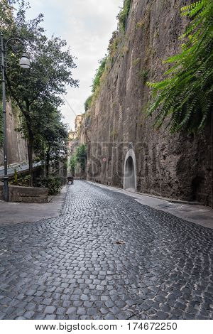 Narrow street of Via Luigi de Maio in Sorrento Italy