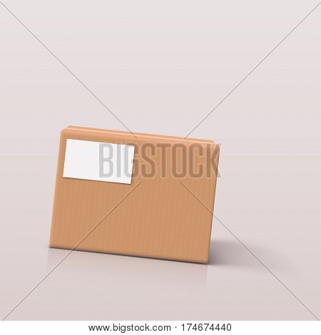 illustration of carton box with shadows on bright background