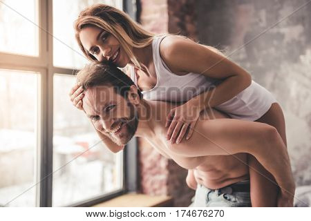Beautiful Couple At Home