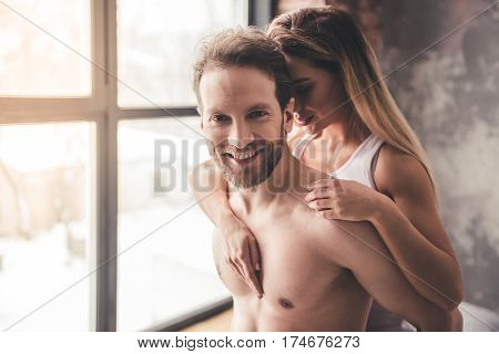 Beautiful Couple At Home
