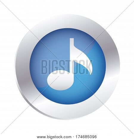color circular emblem with musical note vector illustration