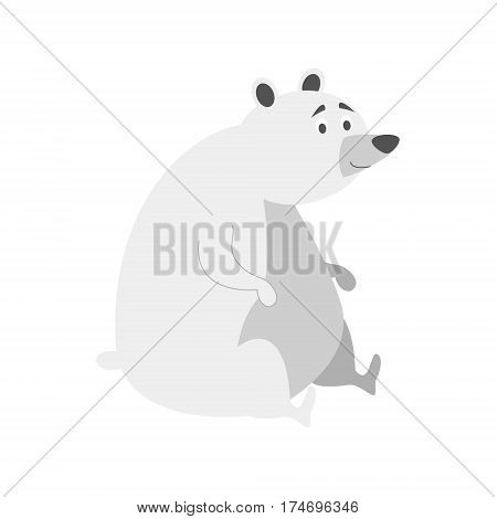 Cute polar bear in cartoon style vector illustration