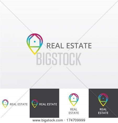 Vector logotype for realty services company eps file horisontal and vertical view