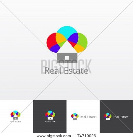 Vector logotype for realty services company eps file horisontal and vertical view