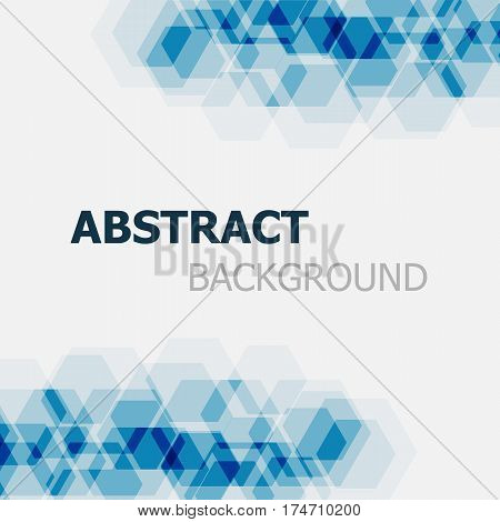 Abstract dark blue hexagon overlapping background, stock vector