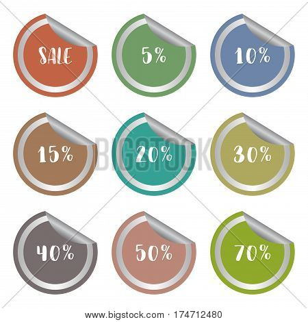 sale percentage several number sticker label set,vector Illustration EPS10