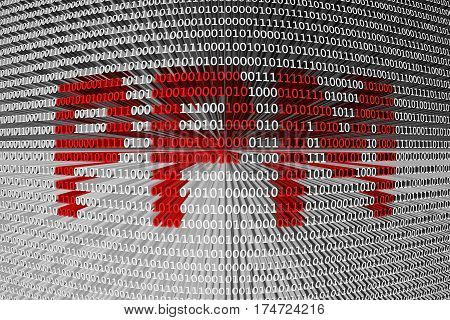 ppm in the form of binary code, 3D illustration