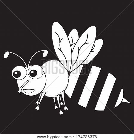good fun bee transparent on a black background