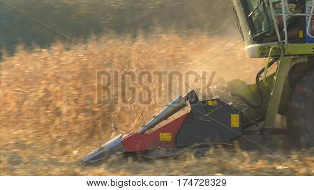 Food factory, Food, Cerea-Tractor is dumping wheat grains, France