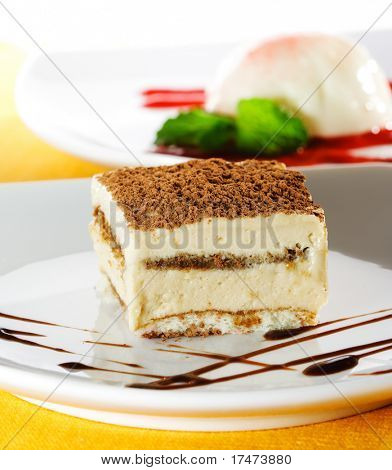 Dessert - Tiramisu, gâteau au fromage au chocolat Sauce