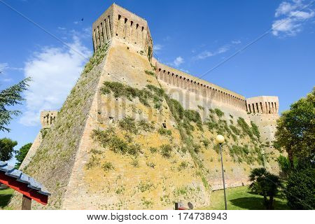 Castle Known As Mastio Cilindrico Della Rocca At Acquaviva Picena