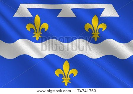 Flag of Loiret is a department in north-central France. 3d illustration