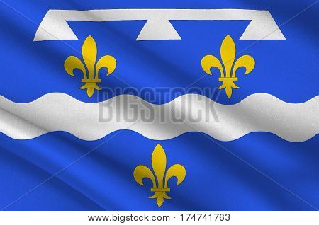 Flag of Loiret is a department in north-central France. 3d illustration