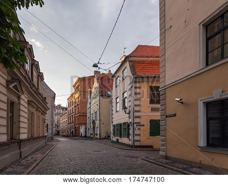 Architecture Of Old Riga Early In The Morning