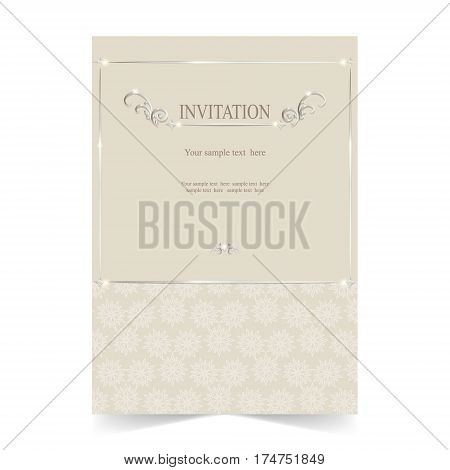 Invitation card wedding card with ornamental on soft background