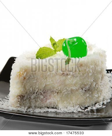 Dessert - Cherry Cake med Coco pulver och mynta