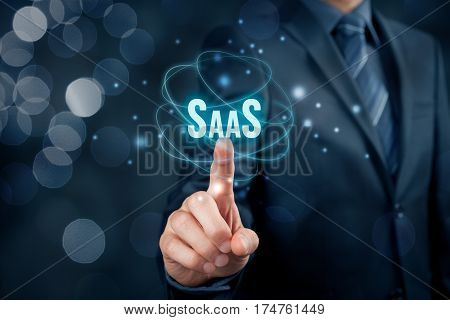 Software as a Service (SaaS, on-demand software) concept. Modern business model where software is licensed on a subscription basis.