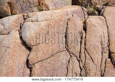 Close Up Of Cracked Rock Fragment