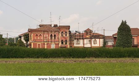 Tradate (Varese Lombardy Italy): old buildings along the via Varesina