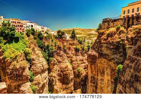 Ronda, Spain, a landscape with the Tajo Gorge.