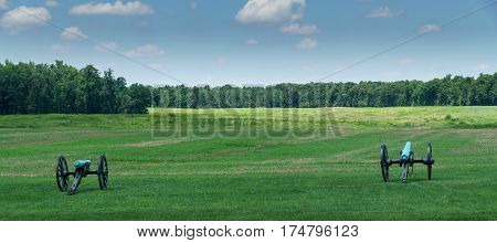 Cannons on the Malvern Hill Battlefield, Virginia