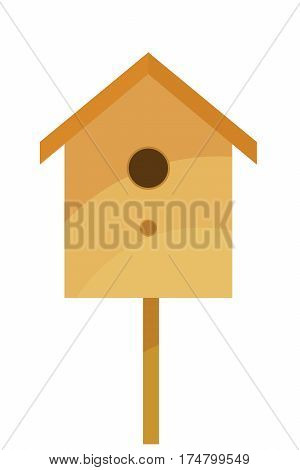 Vector nesting box on a white background. Isolate. Illustration Cartoon birdhouse. Stock vector