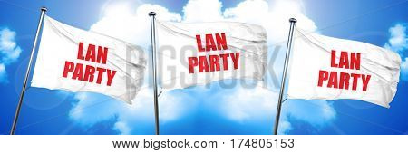 lan party, 3D rendering, triple flags