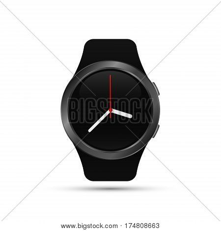 Smartwatch isolated on white. Vector stainless smartwatch sport on white background.