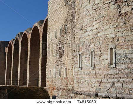 External Walls Of An Ancient Fort Of World War I In Italy