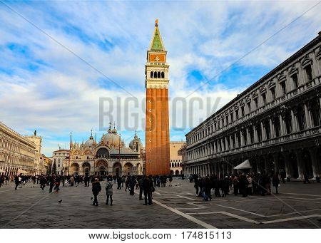 Venice Italy Piazza San Marco With The Basilica