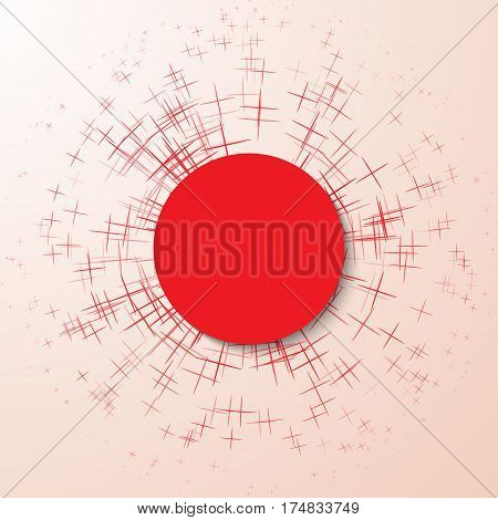 Abstract explosion of particles on a pink background. Vector illustration